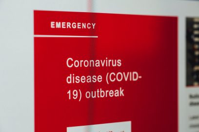 coronavirus emergency red sign